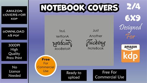 Amazon KDP Book Cover Notebook/notepad 6x9 Interior Size - Etsy UK