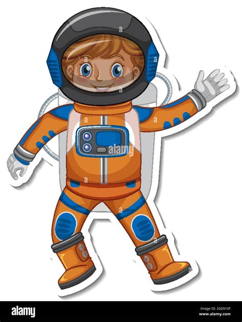 Personaje De Dibujos Animados De Astronauta O De La Nave Espacial En Una Ilustración De Estilo