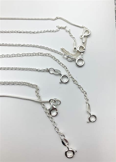 Sterling Silver Necklace Chains 925 Stamped Cable Curb Etsy Australia