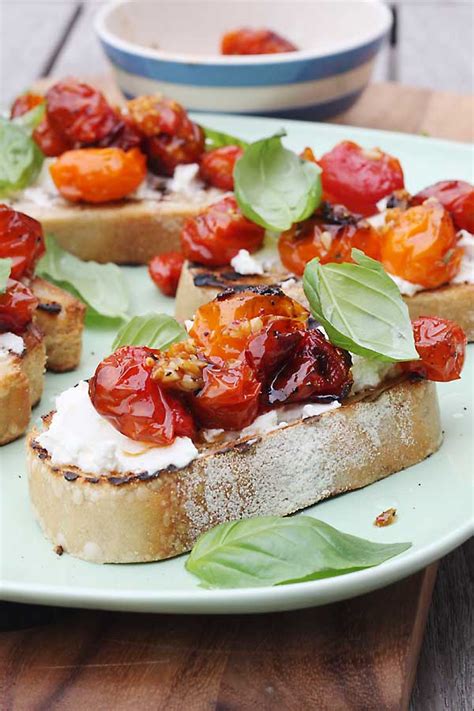 Slow Roasted Tomato Ricotta Bruschetta Scrummy Lane