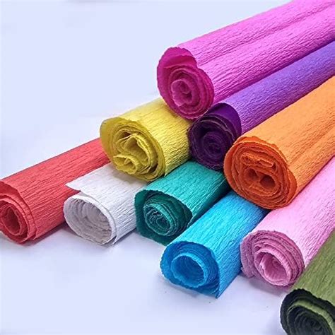 ArtZON Crepe Paper For Diy Flower Making And Wrappin 10 Color Crepe