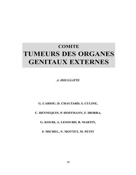 Tumeurs Des Organes Genitaux Externes