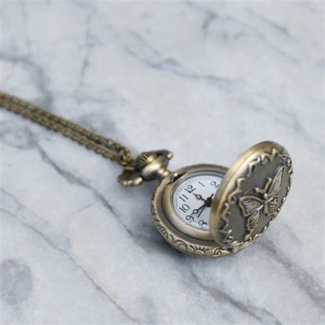 Butterfly Locket Clock Necklace By Hayley Co Notonthehighstreet