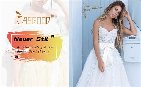 Jasgood Damen Sch Rpe Kleid G Rtel F R Hochzeit Party Lange Sch Rpe