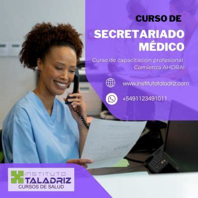 Secretariado Médico Curso Online de 4 meses Instituto TALADRIZ