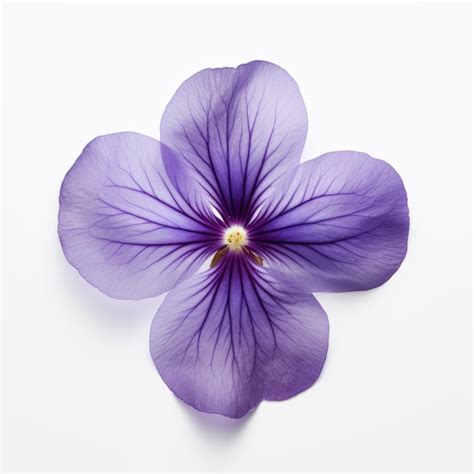 Premium AI Image Purple Viola Flower Real Violet On White Background