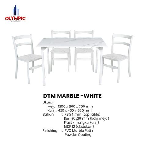 Jual Meja Makan Kursi Motif Marble Dining Table Marble Olympic