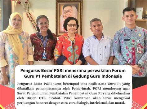 Pb Pgri Menerima Perwakilan Forum Guru P Dan Pernyataan Sikap Pgri