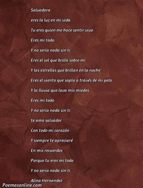 Cinco Mejores Poemas Para Salvadora Poemas Online