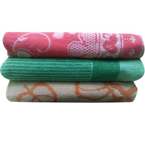 R B PRINTED COTTON LARGE BATH TOWELS SET OF 3 Hindustan Industries