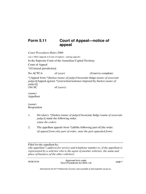 Fillable Online Fillable Online Legislation Act Gov Form 5 11 Court Of