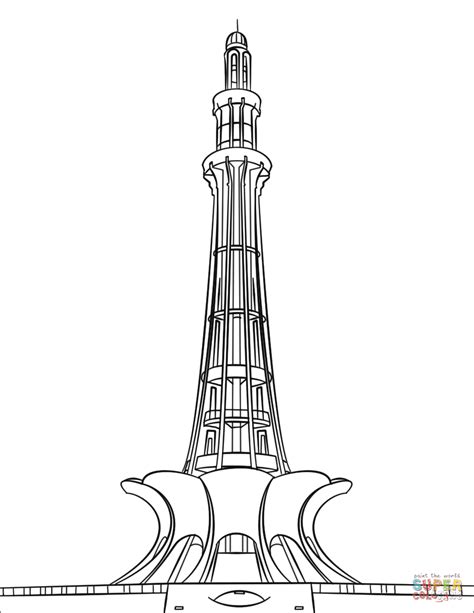 Minar-e-Pakistan coloring page | Free Printable Coloring Pages