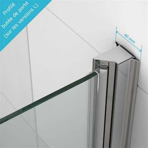 Porte De Douche Cm Pivotante Sina Verre Nanotech