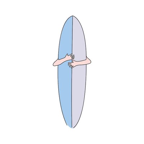 Premium Vector Surfer Holding A Surfboard Hand Drawn Color