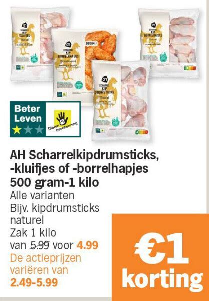 Ah Scharrelkipdrumsticks Kluifjes Of Borrelhapjes 500 Gram 1 Kilo