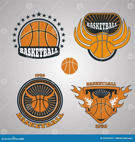 Set Of Basketball Team Emblem Eps 10 Stock Vector Illustration Of