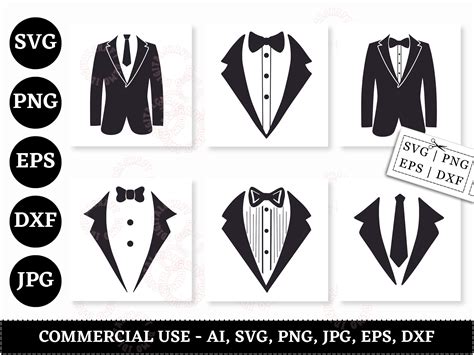 Tuxedo Svg Bundle Tuxedo Svg Tuxedo Clipart Suit Svg Gentleman Svg