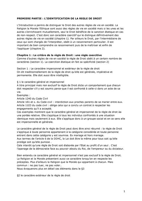 Lidentification de la règle de droit Chap1docx PREMIERE PARTIE L