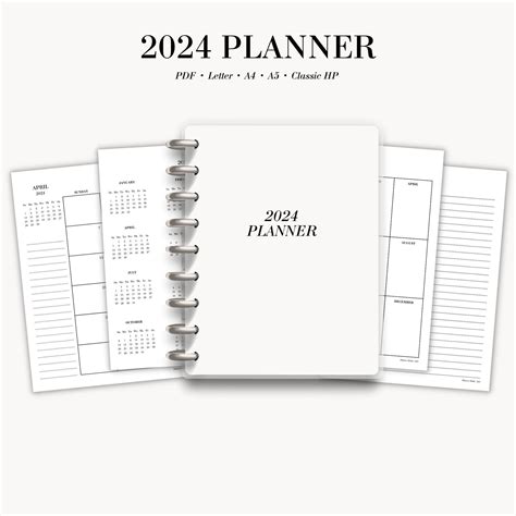 2024 Planner Dated 2024 Calendar Planner 2024 Monthly Calendar