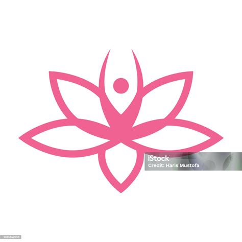 Yoga Lotus Design Template Vector Illustration Stock Illustration