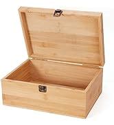 Amazon Woiworco Large Bamboo Wooden Storage Box With Hinged Lid