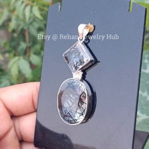 Natural Lovely Rutilated Quartz Pendant Sterling Silver Pendant