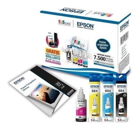 Kit Botellas De Tinta Epson Ecotank T Papel Fotogr Fico Env O Gratis