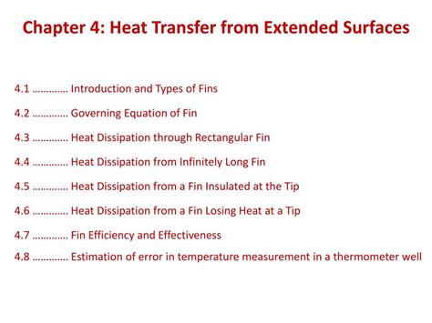 PPT Chapter 4 Heat Transfer From Extended Surfaces PowerPoint