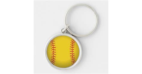 Softball Keychain | Zazzle