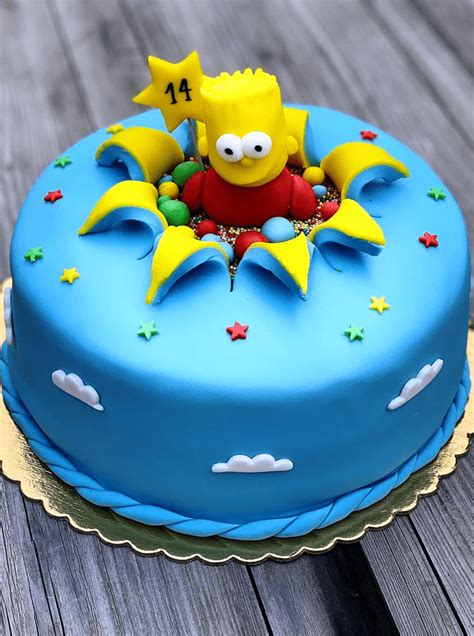 Bart Simpson Theme Cake Ideas Images Birthday Cake Pictures Image