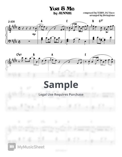 Jennie Blackpink You And Me You And Me Piano Sheet Sheets By