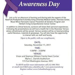 Pancreatic Cancer Awareness Day (NYP offers clinical lectures) - Events ...