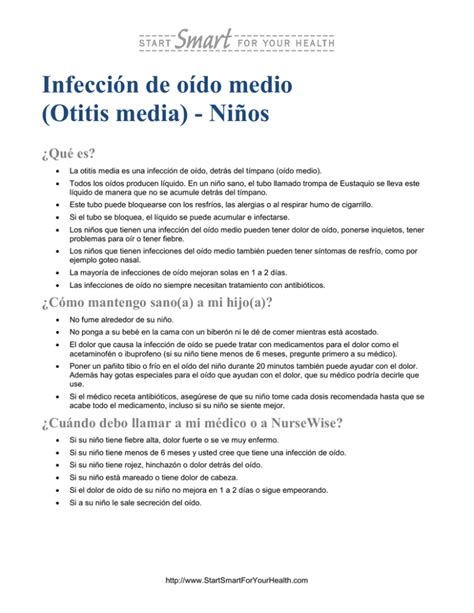 Infección de oído medio Otitis media Niños