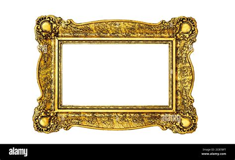 Vintage Luxury Golden Frame With Ornate Baroque Decoration Isolated