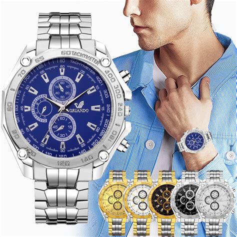 Fashion Silver Stainless Steel Mens Watches Top Brand Luxury Watch