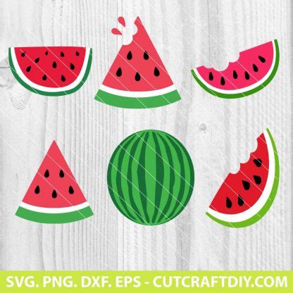 Watermelon SVG Watermelon Slice SVG Kawaii Fruit SVG Bundle