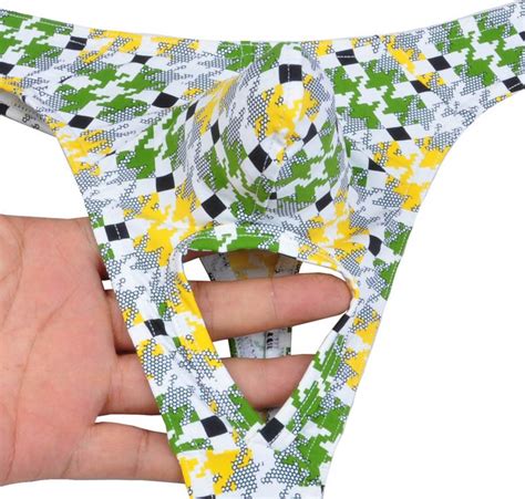 Novelty Men Pouch Thong Isolation Underwear Nuts Out String Spandex T Back Bikini Pants MUS203