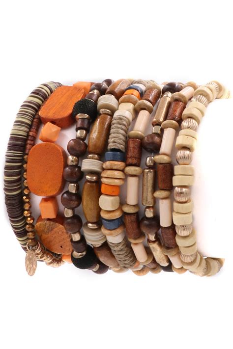 Brown Assorted Bead Bracelet Bracelets