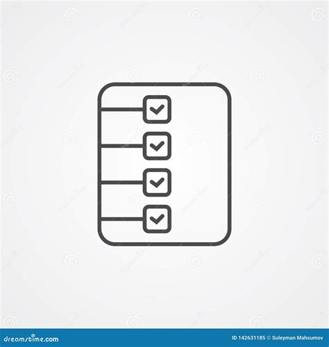 Checklist Vector Icon Sign Symbol Stock Vector Illustration Of Data