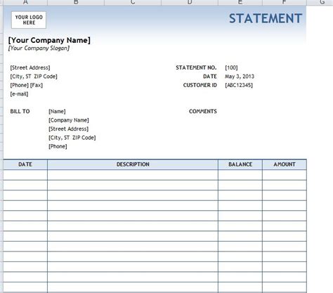 Free Printable Statement Forms In Pdf Excel Ms Word Reverasite 20088 Hot Sex Picture