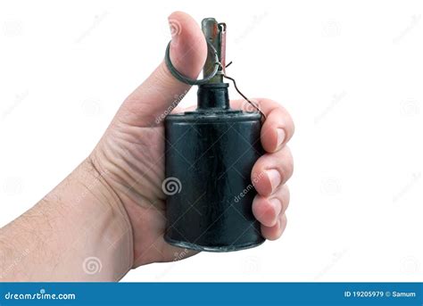 Man Holding A Hand Grenade In His Hand Stock Image Image 19205979