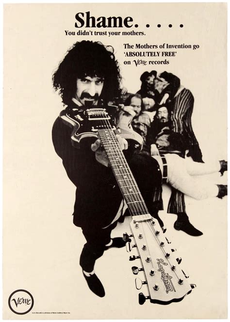 Sold At Auction Advertising Poster Frank Zappa Mothers Of Invention Verve