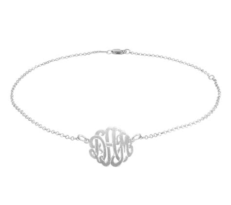 Personalized Sterling Silver Monogram Ankle Bracelet - QVC.com