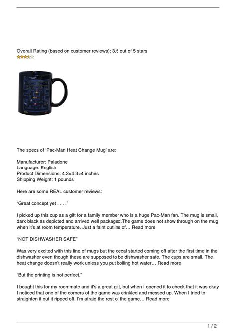 Pac Man Heat Change Mug Review By Excellencesas Issuu