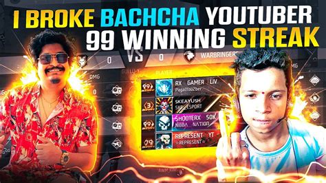 First Time Break 99 Winning Streak 😱gyan Gaming Vs Angry Baccha