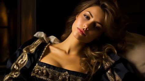 Premium AI Image Sexy Hot Woman In Lingerie Silk Sleep Wear Laying On Bed