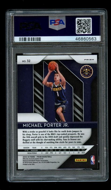 2018 Panini Prizm Michael Porter Jr RWB Rookie PSA 10 Red White Blue