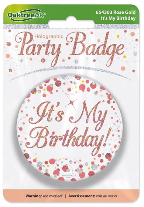 Sparkling Fizz Rose Gold Birthday Badge Birthday Newbury