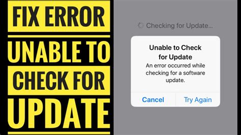 How To Fix Unable To Check For Update Ios 14137ipados On Iphoneipad An Error Occurred While