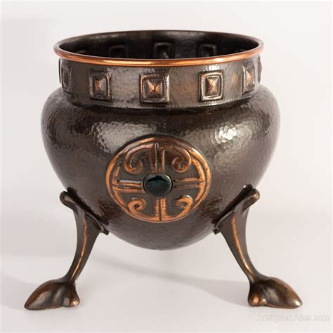 Antiques Atlas Arts And Crafts Ruskin Pottery Copper Planter